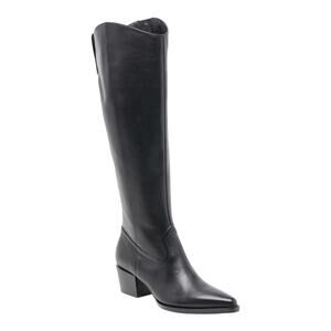 Dolce Vita Womens Virona H2O Leather Pull On Tall Western Boots Black Size 6 1/2